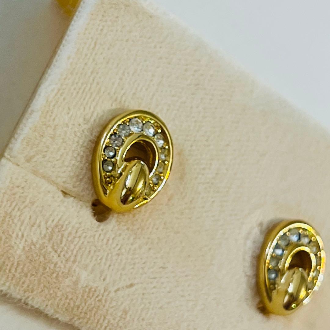 Christian Dior ディオール　イヤリング ゴールド　ラインストーン — image 2