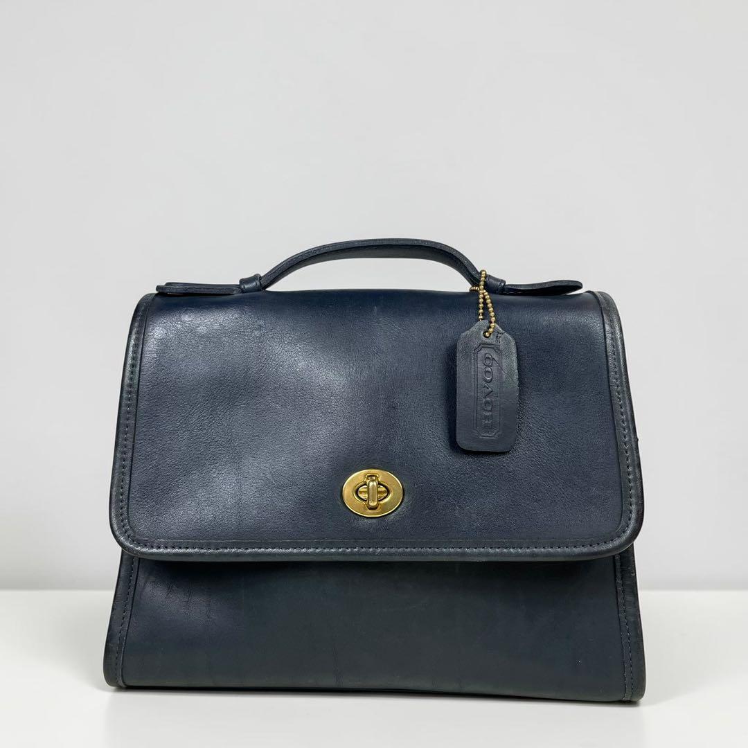 Old Coach 2way ハンドバッグ ネイビー 斜め掛け◎ ターンロック — image 2