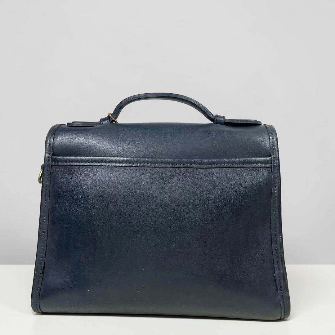 Old Coach 2way ハンドバッグ ネイビー 斜め掛け◎ ターンロック — image 3