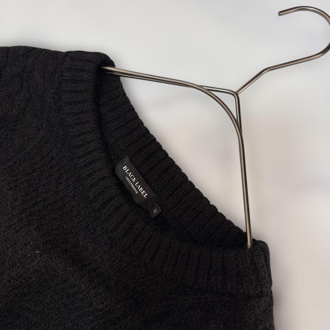 ✨未使用級✨ブラックレーベルクレストブリッジ　モヘヤケーブルニットM 黒 — image 2