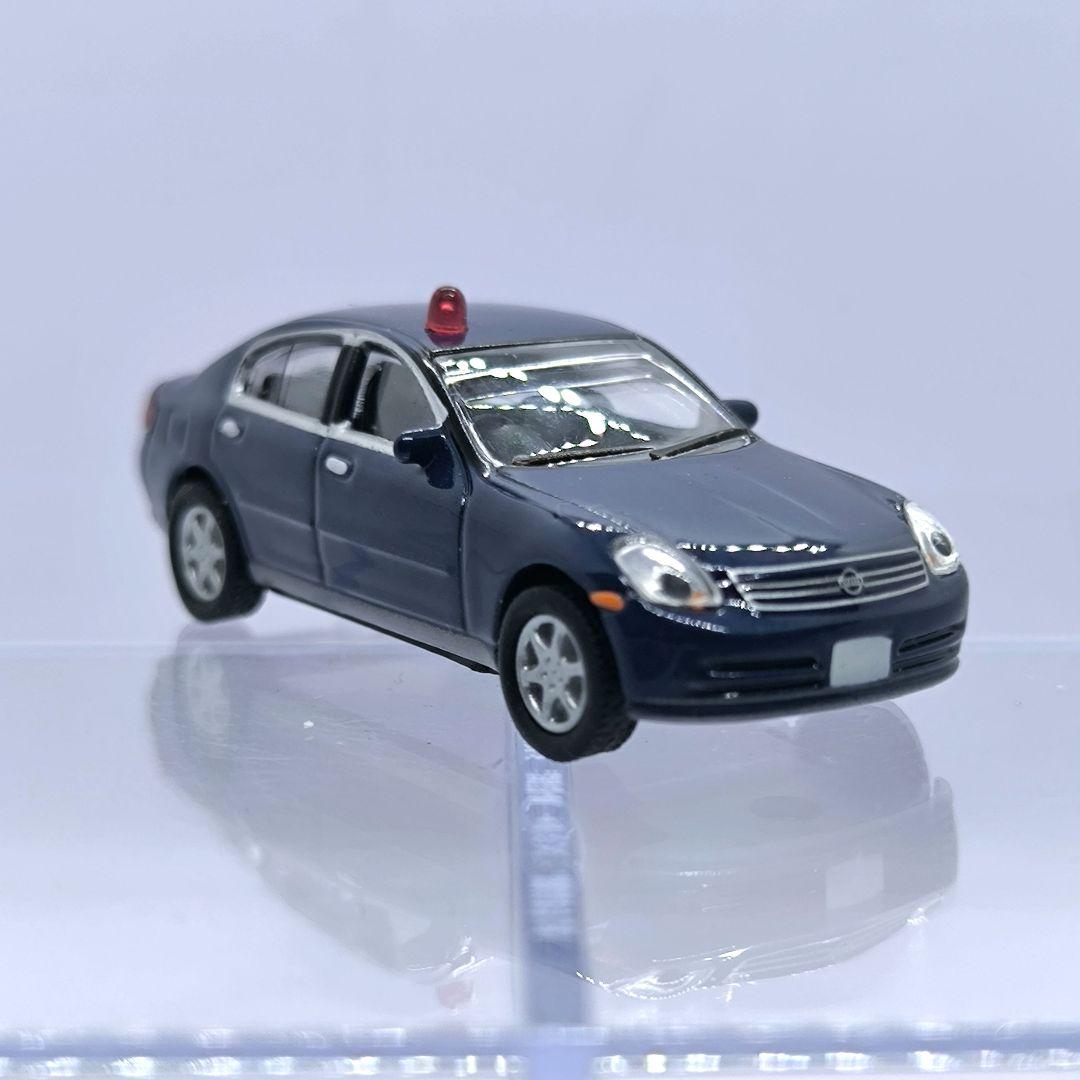 ミニカー 覆面パトカー 日産 スカイライン v35 紺 ネイビー 缶コーヒー — image 2