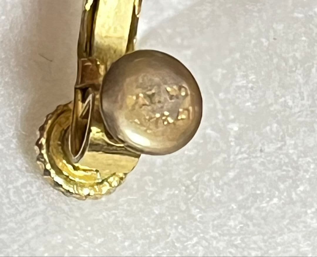【美品】シェルイヤリング PTA刻印あり — image 4