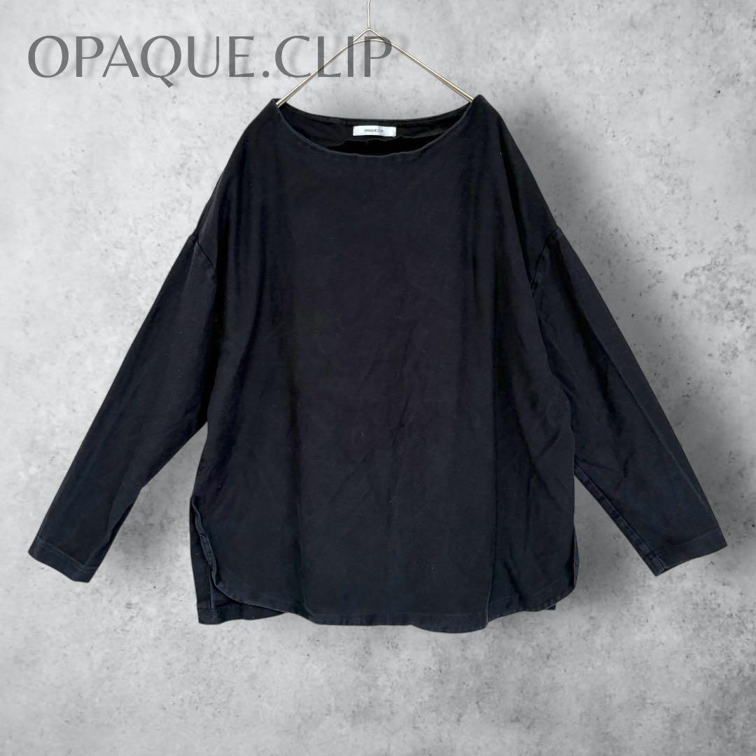 【OPAQUE.CLIP】　スーピマコットンボトルネックカットソー　ゆったり　黒 — image 3