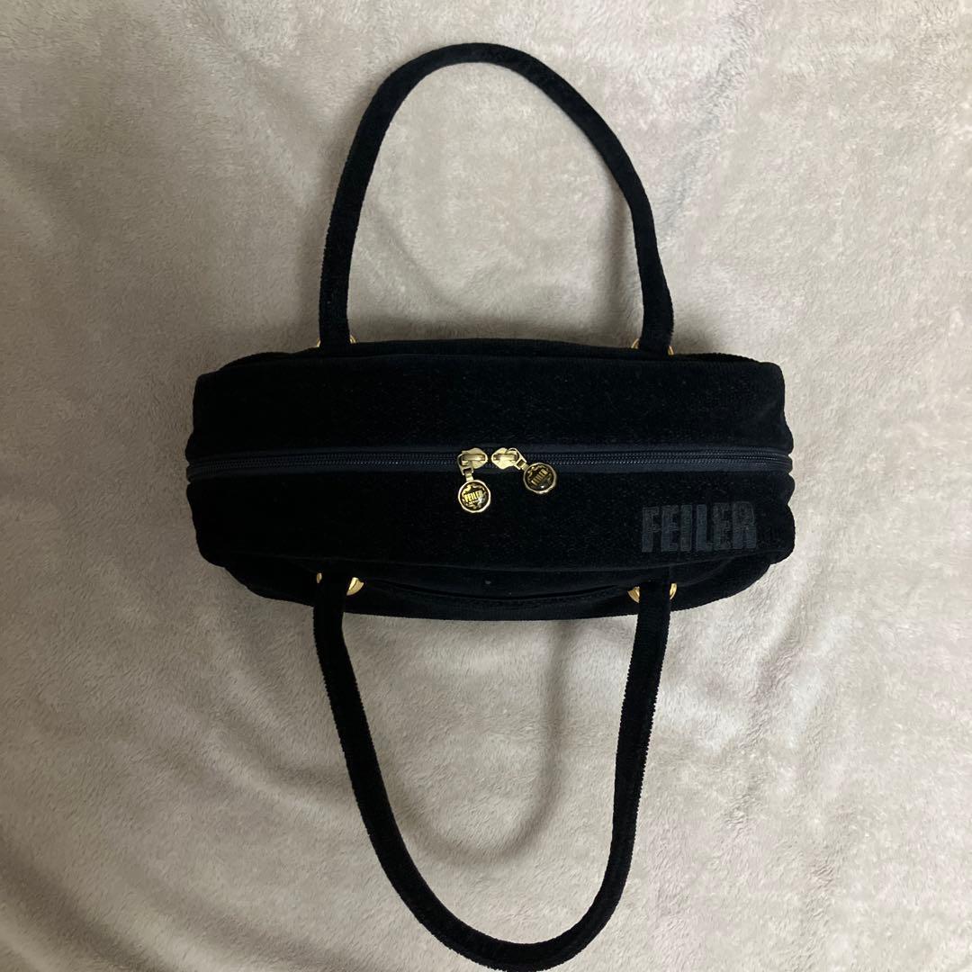 【FEILER】フェイラー ハンド ボストン トートバッグ ブラック ゴールド — image 2