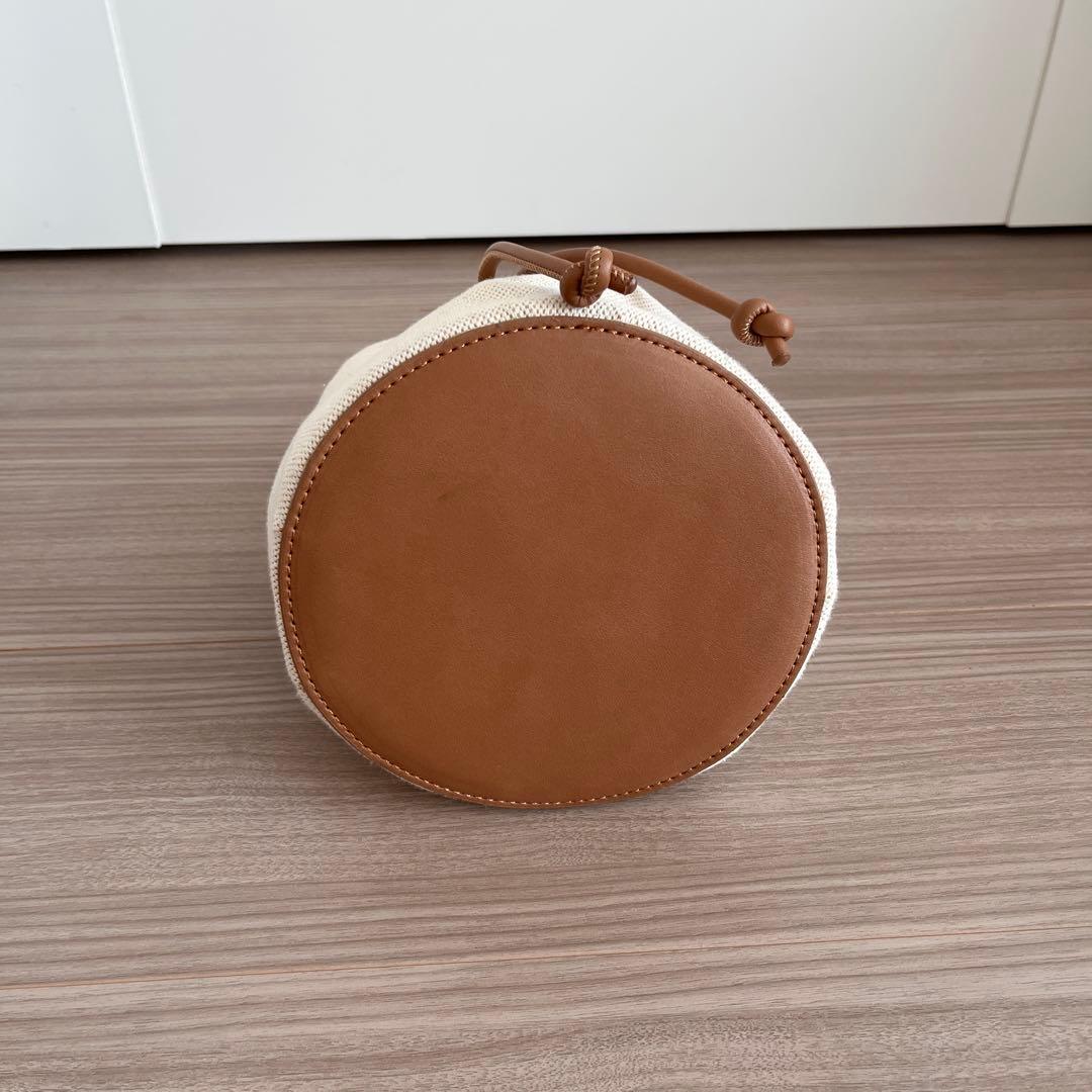 【美品】巾着バケツ2wayバッグ　ハンドバッグ　ショルダー付き　しまむら　ザラ — image 3
