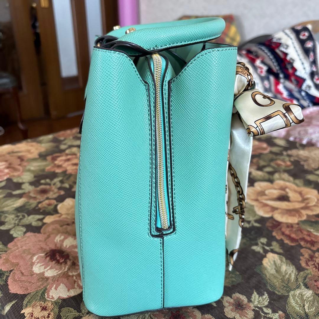 ミントグリーン スカーフ付きトートバッグ — image 3