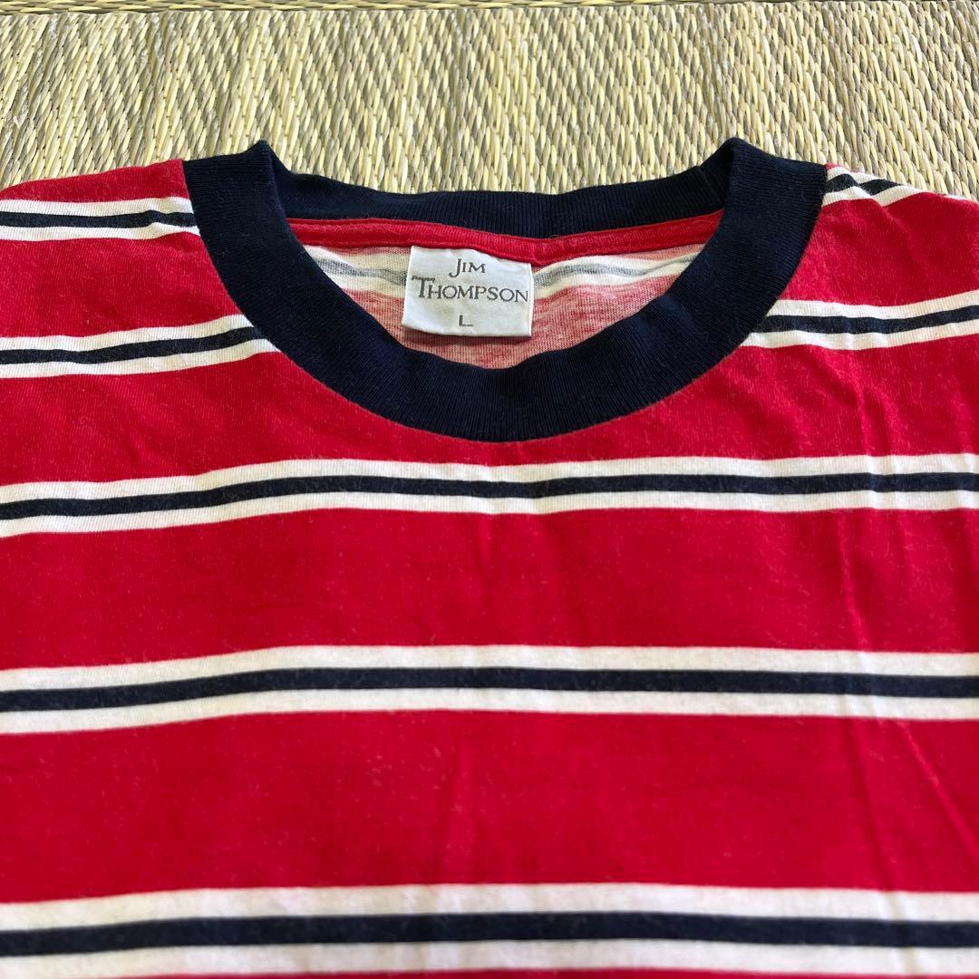 JIM THOMPSON 半袖 Tシャツ ボーダー レッド L — image 3