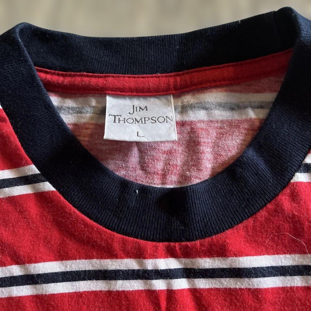 JIM THOMPSON 半袖 Tシャツ ボーダー レッド L — image 4