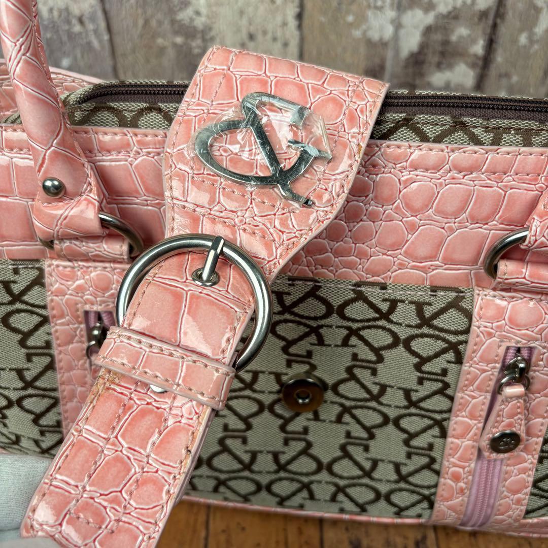 Pinky&Dianne ハンドバッグ モノグラム クロコ型押し ピンク — image 5