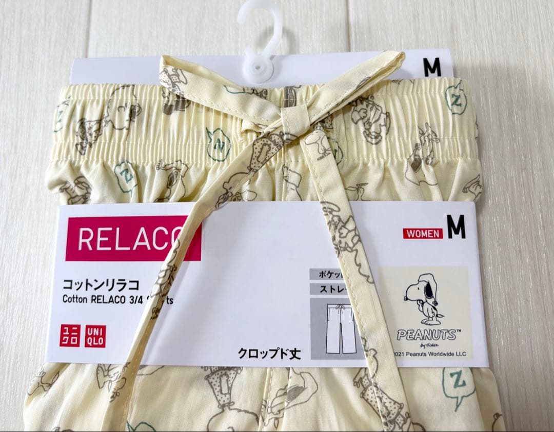 ●新品タグ付き●ユニクロレディース●コットンリラコパンツ●ピーナッツスヌーピーM — image 3