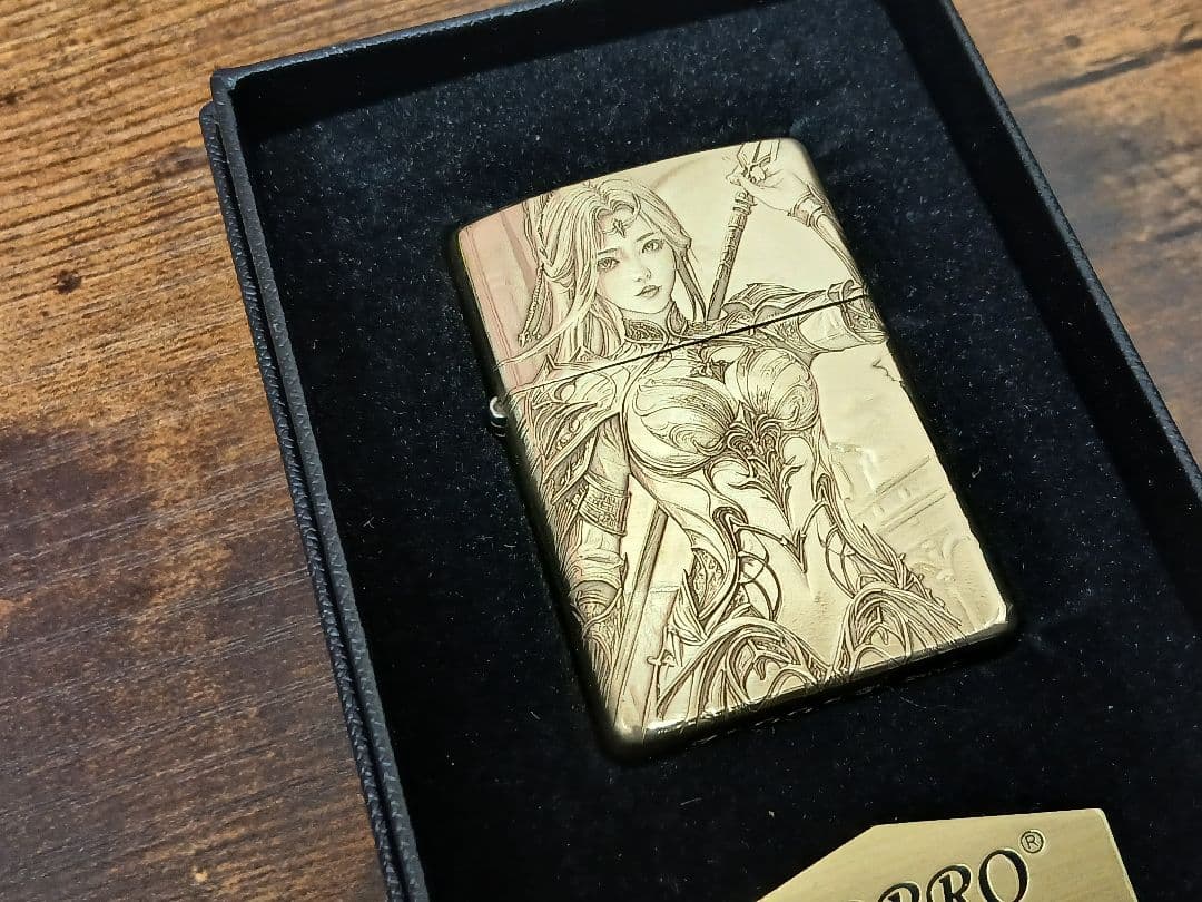 新品 ZORRO 女戦士の両面彫刻加工 オイルライター 真鍮製 喫煙グッズ — image 5