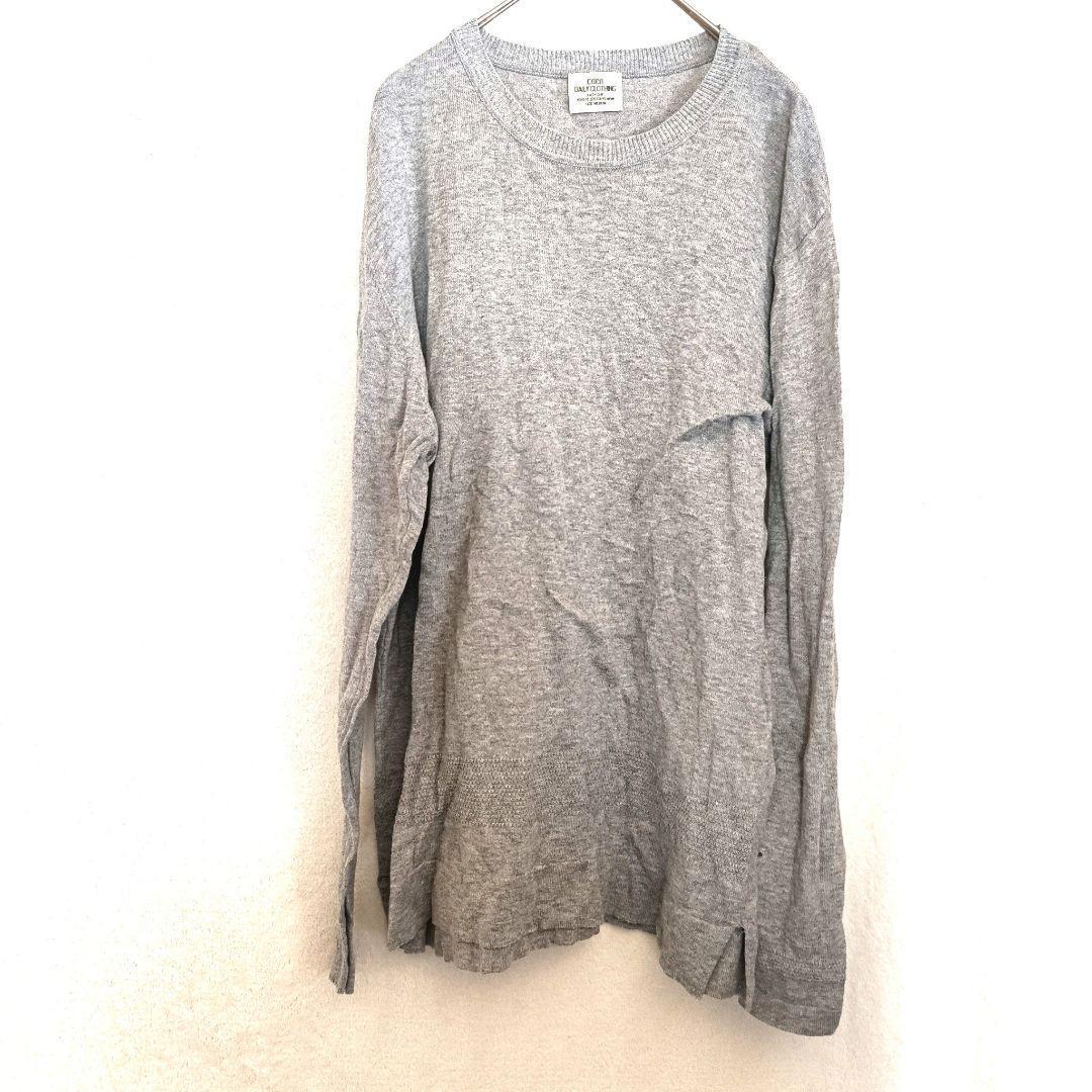 4550K△コーエン コットン100 長袖　グレー M 洗えるニット セーター — image 2