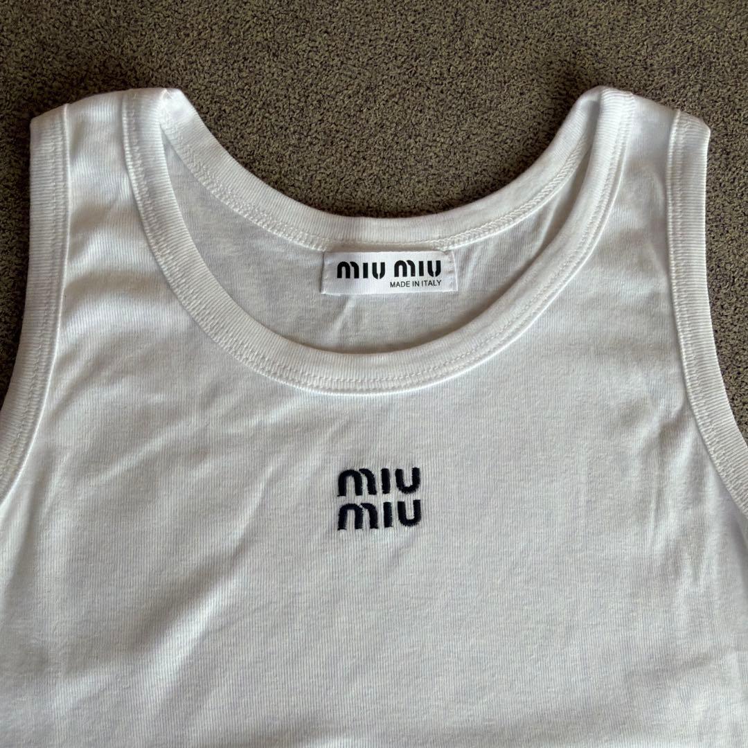 Miu Miu ロゴ刺繍 タンクトップ ホワイト (新品未着用) — image 3