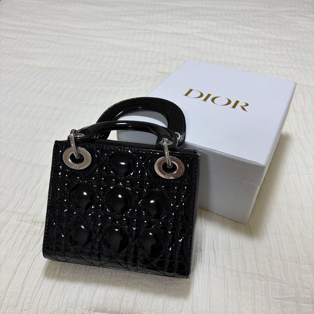【美品】DIORレディディオール ミニ ブラック パテント シルバー金具 正規品 — image 2