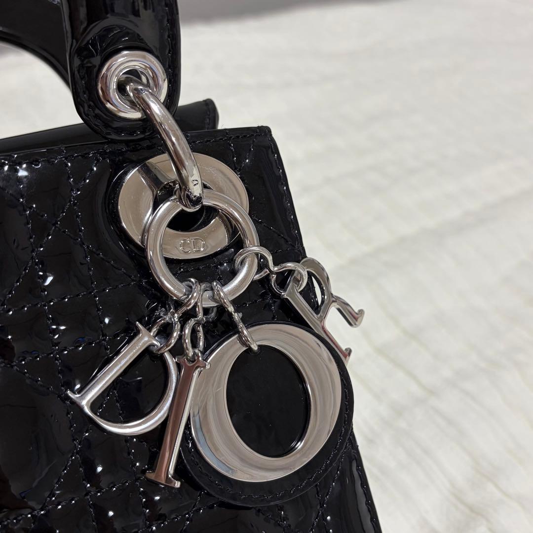 【美品】DIORレディディオール ミニ ブラック パテント シルバー金具 正規品 — image 5