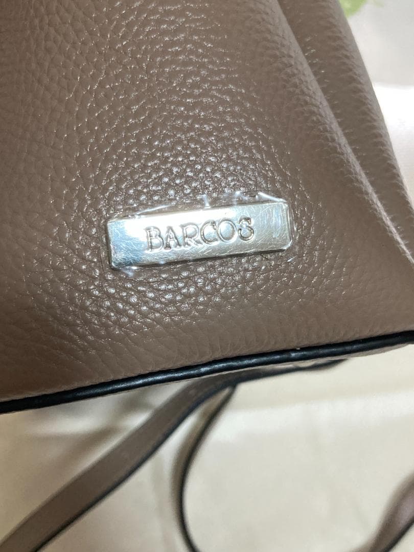 BARCOS バルコス 2WAY ハンドバッグ ショルダー グレージュ レザー — image 5