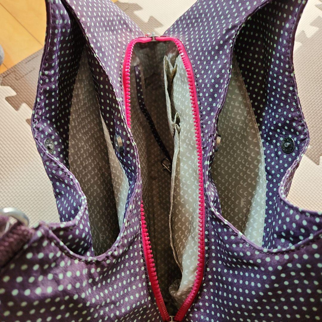 Kipling ハンドバッグ ドット柄 パープル — image 3