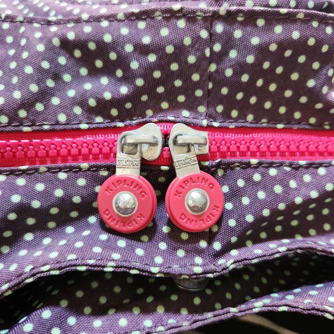 Kipling ハンドバッグ ドット柄 パープル — image 5