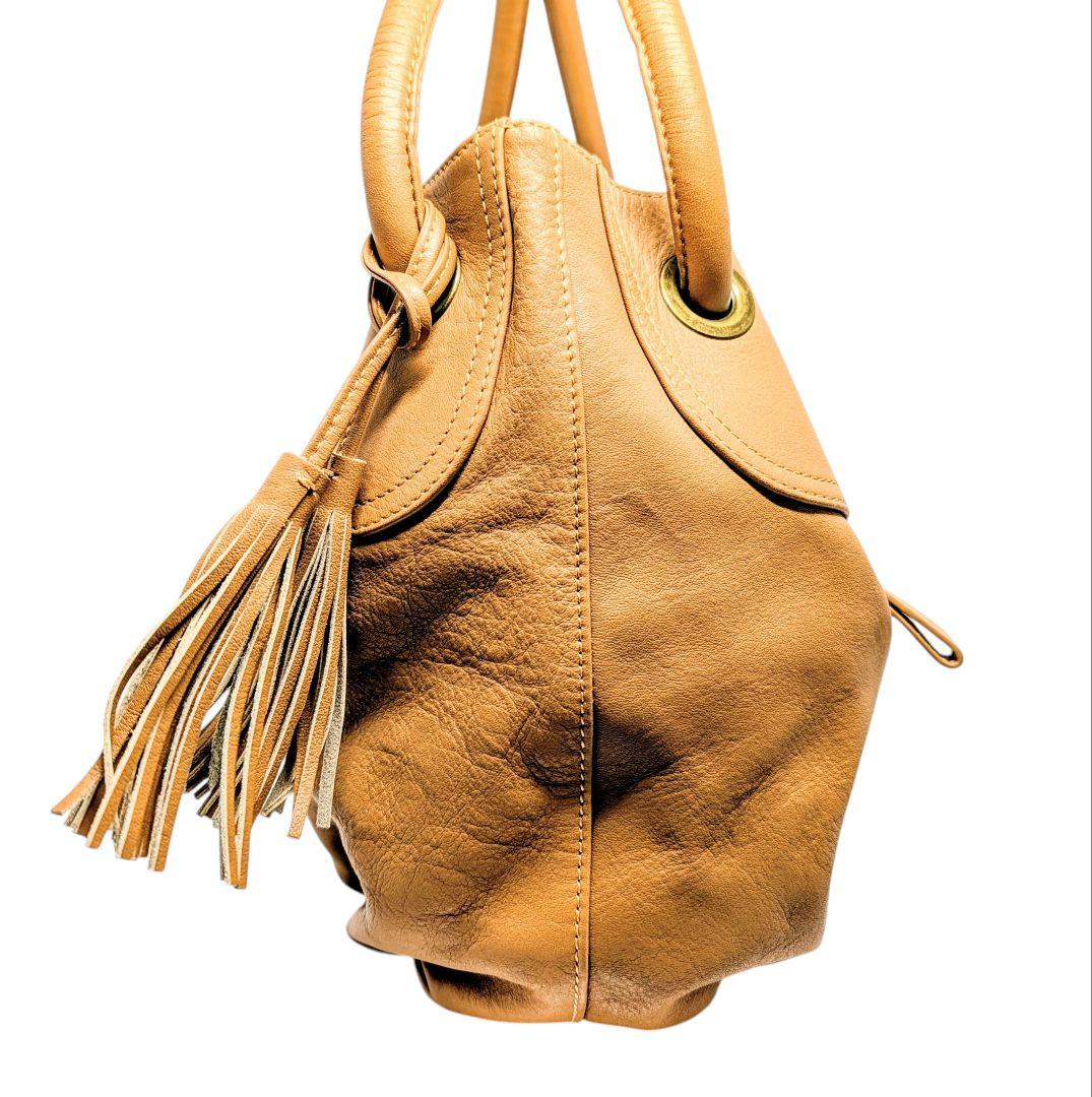 美品✨ELLE PARIS ハンドバッグ 2way レザー タッセル チャーム — image 4
