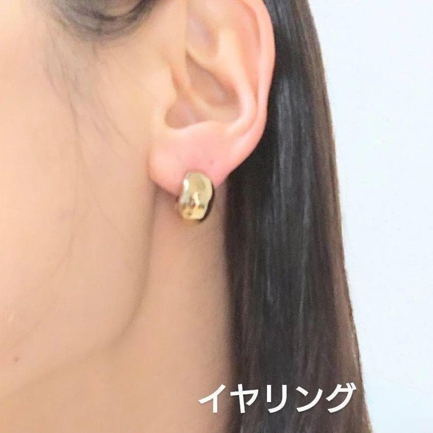イヤリング ゴールド ビーンズ ふっくら ノンホール — image 5