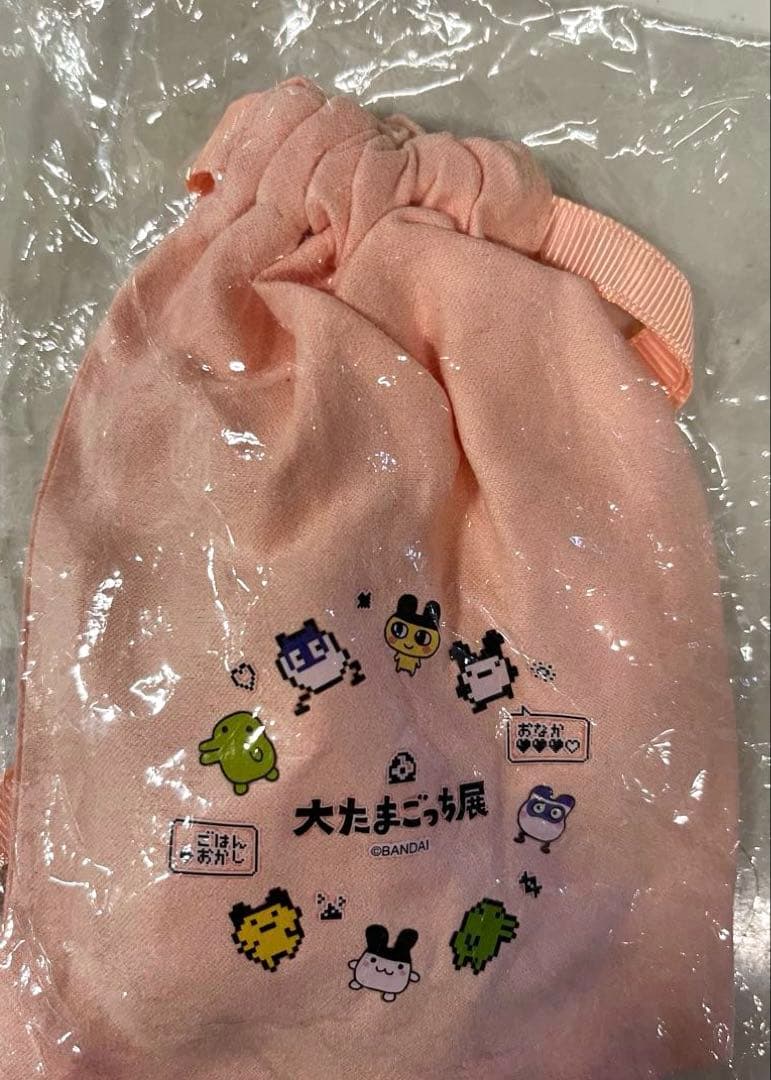 大たまごっち展　ガム入り巾着　コーラルピンク　新品未使用 — image 2
