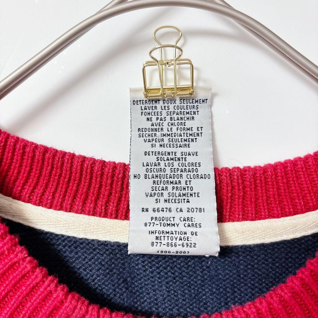 希少◆ TOMMY JEANS 00s 90s ニット ロゴ ネイビー L 古着 — image 4