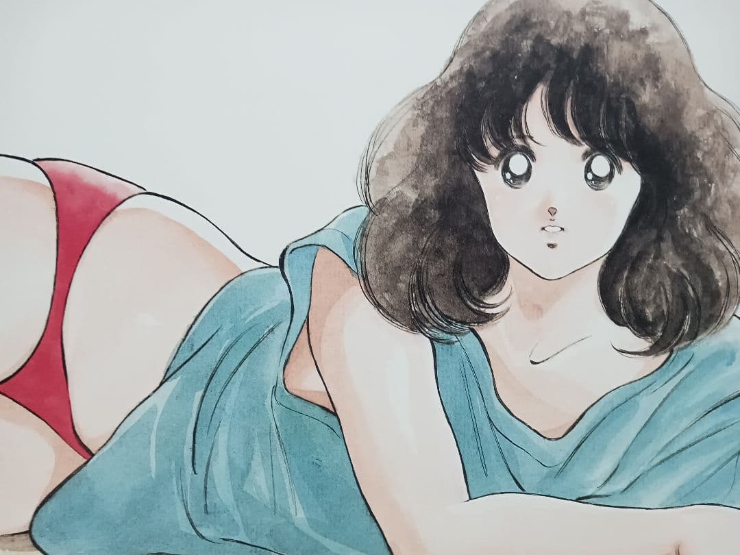 あだち充　複製原画　タッチ　朝倉南　ビキニショットB4サイズ 昭和６１年 小学館 — image 2