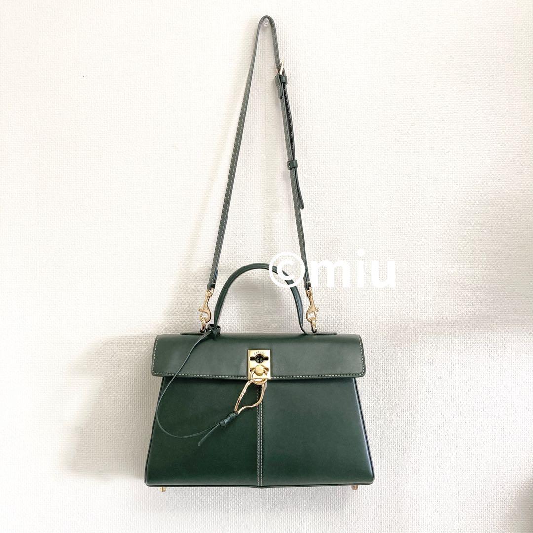 【美品】CAFUNE STANCE BAG FOREST 深緑 ハンドバッグ — image 5