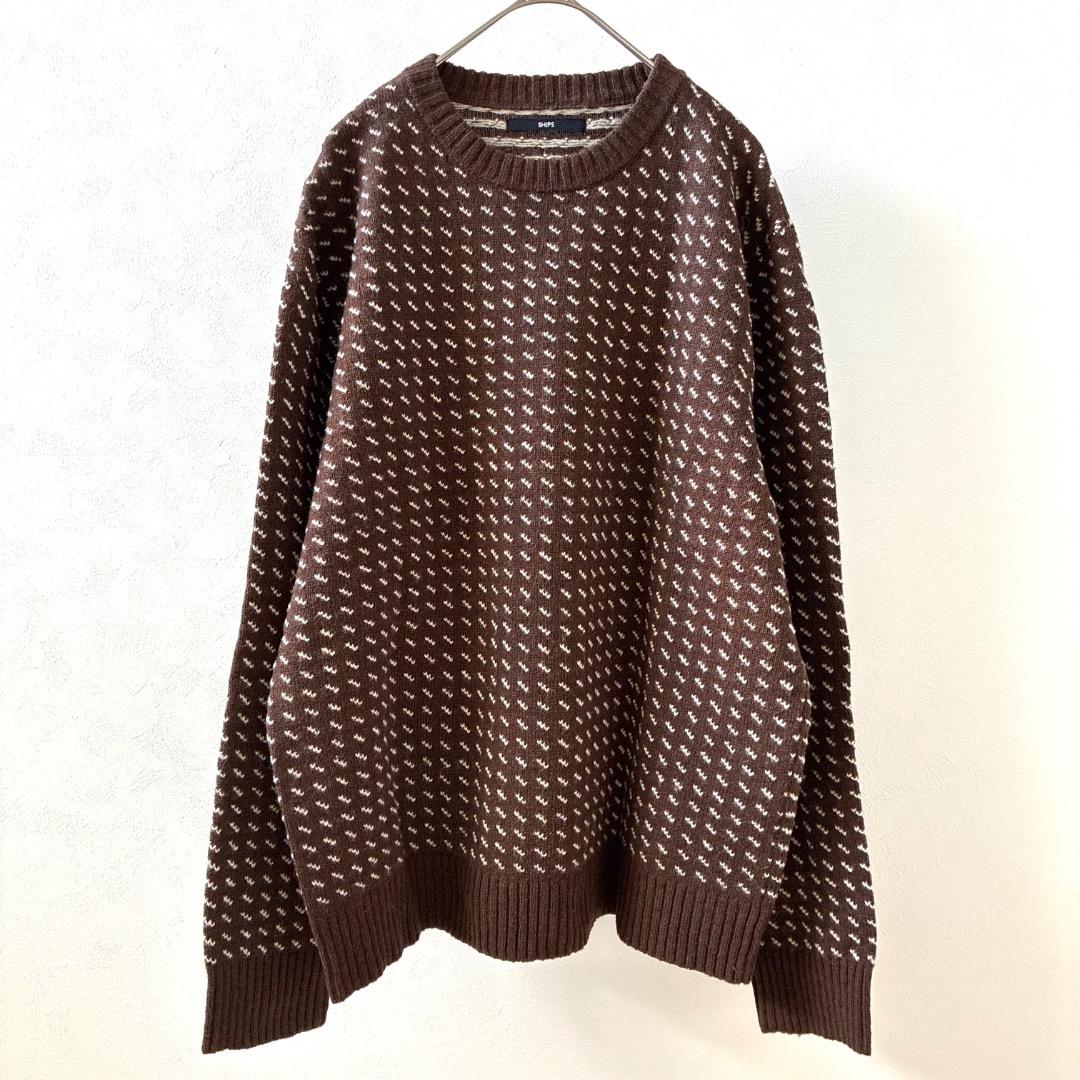 SHIPS ノルウェー ジャガード クルーネックニット プルオーバー 大きめ — image 2