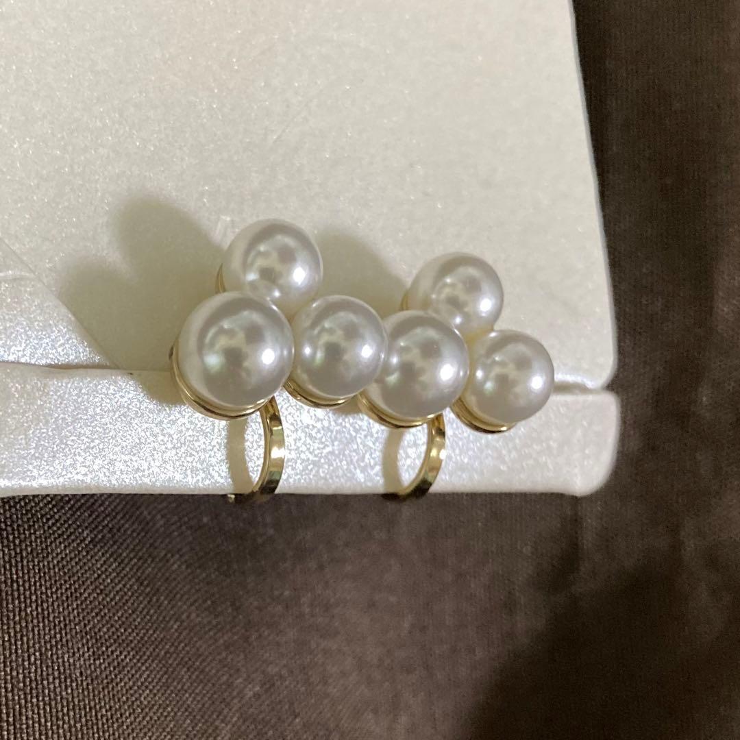イヤリング　ノンホールピアス　アクセサリー　新品未使用　パール風 — image 2
