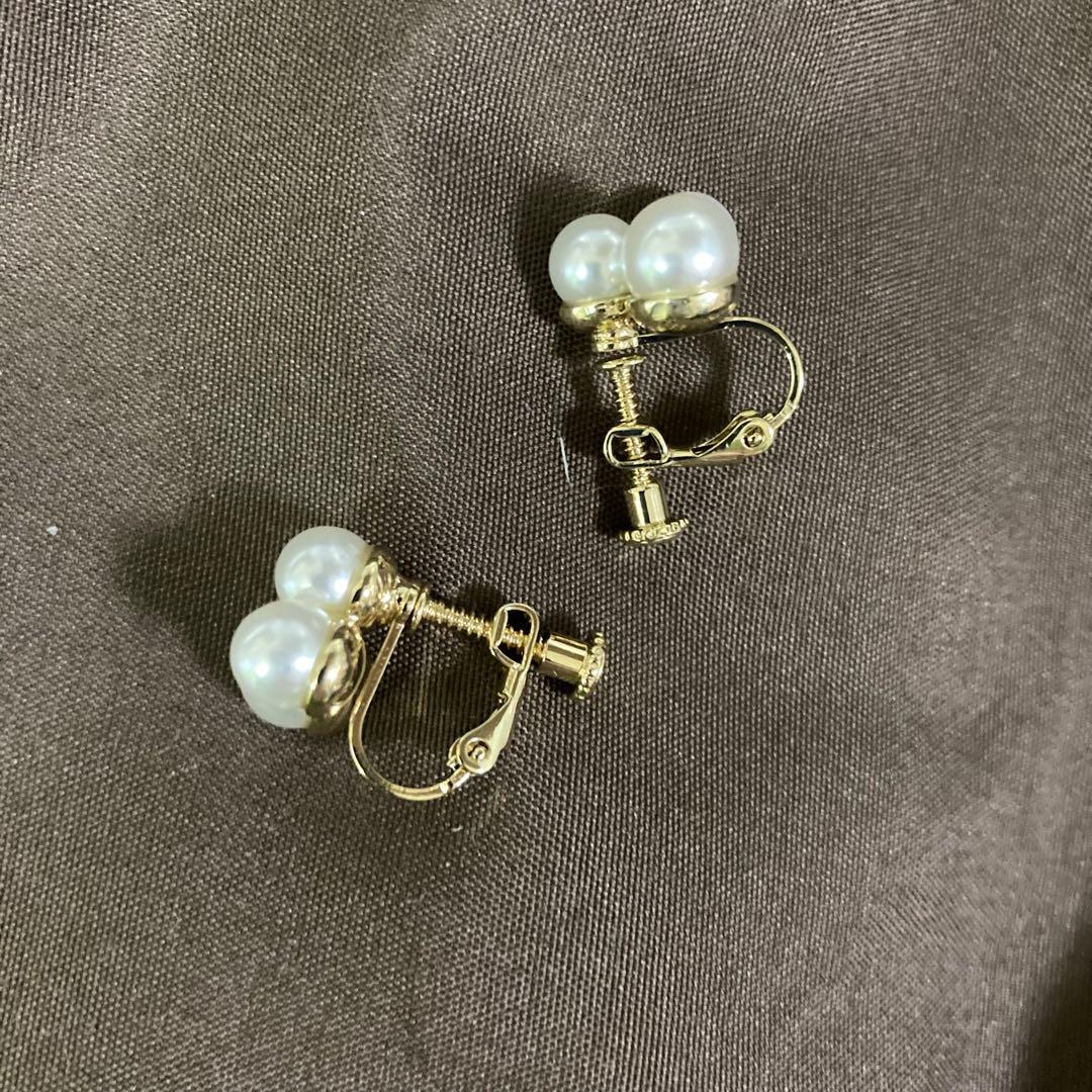 イヤリング　ノンホールピアス　アクセサリー　新品未使用　パール風 — image 3