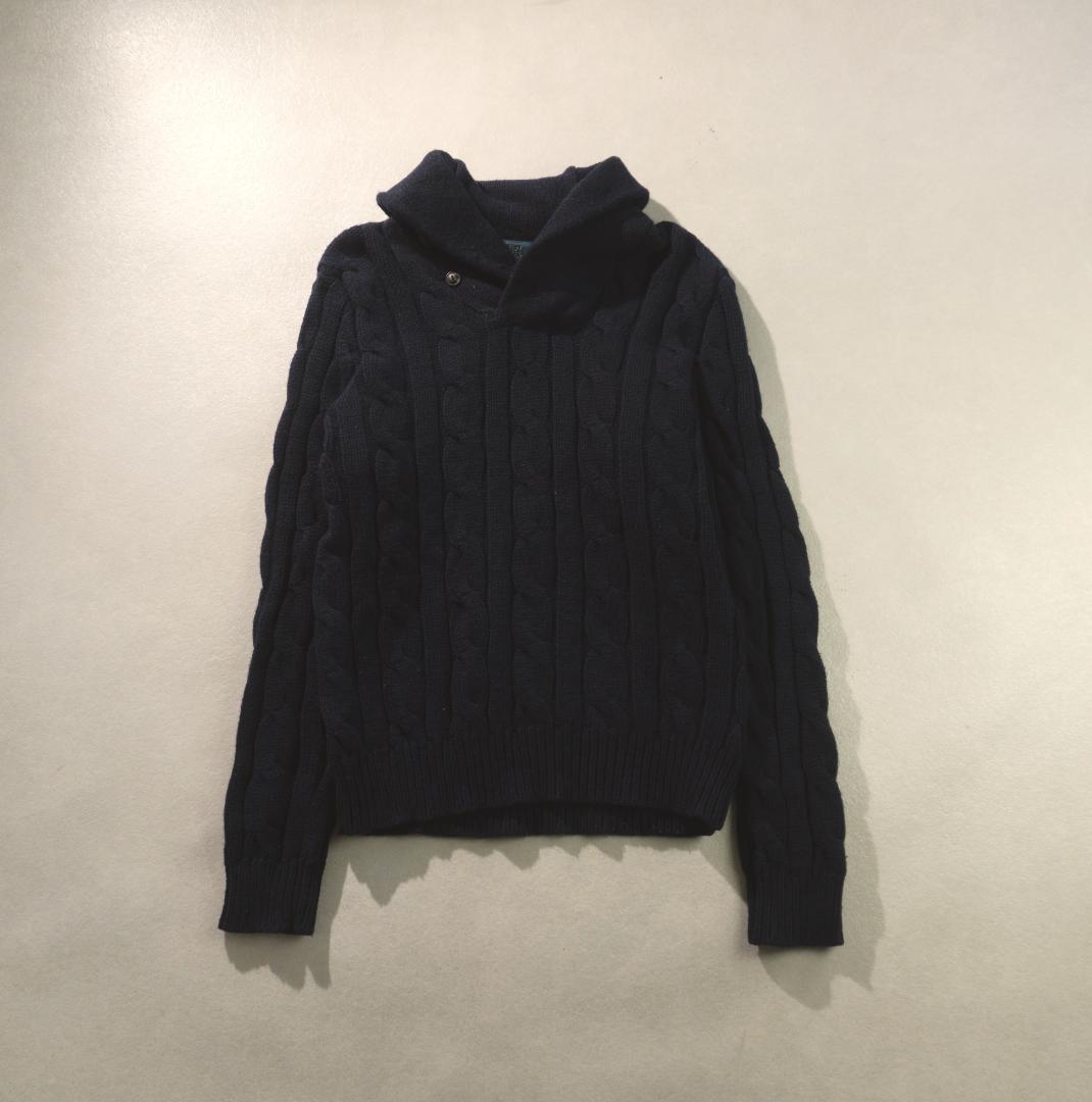 POLO by Ralph Lauren ショールカラーニット 紺/CZ238 — image 4