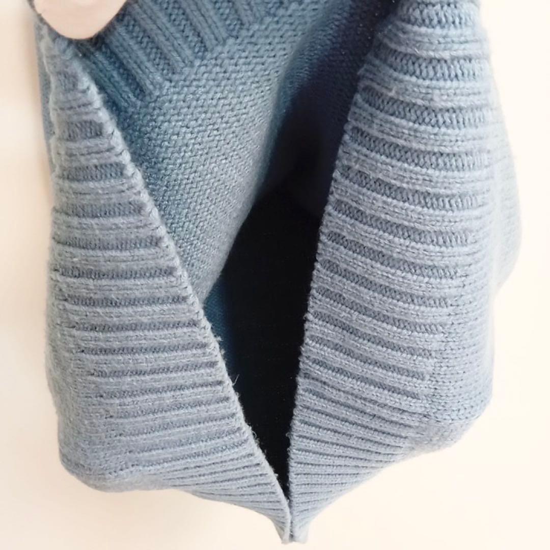 GU タートルネック 長袖 ニット ブルー　XL 毛混合　伸縮性　☆3439 — image 3