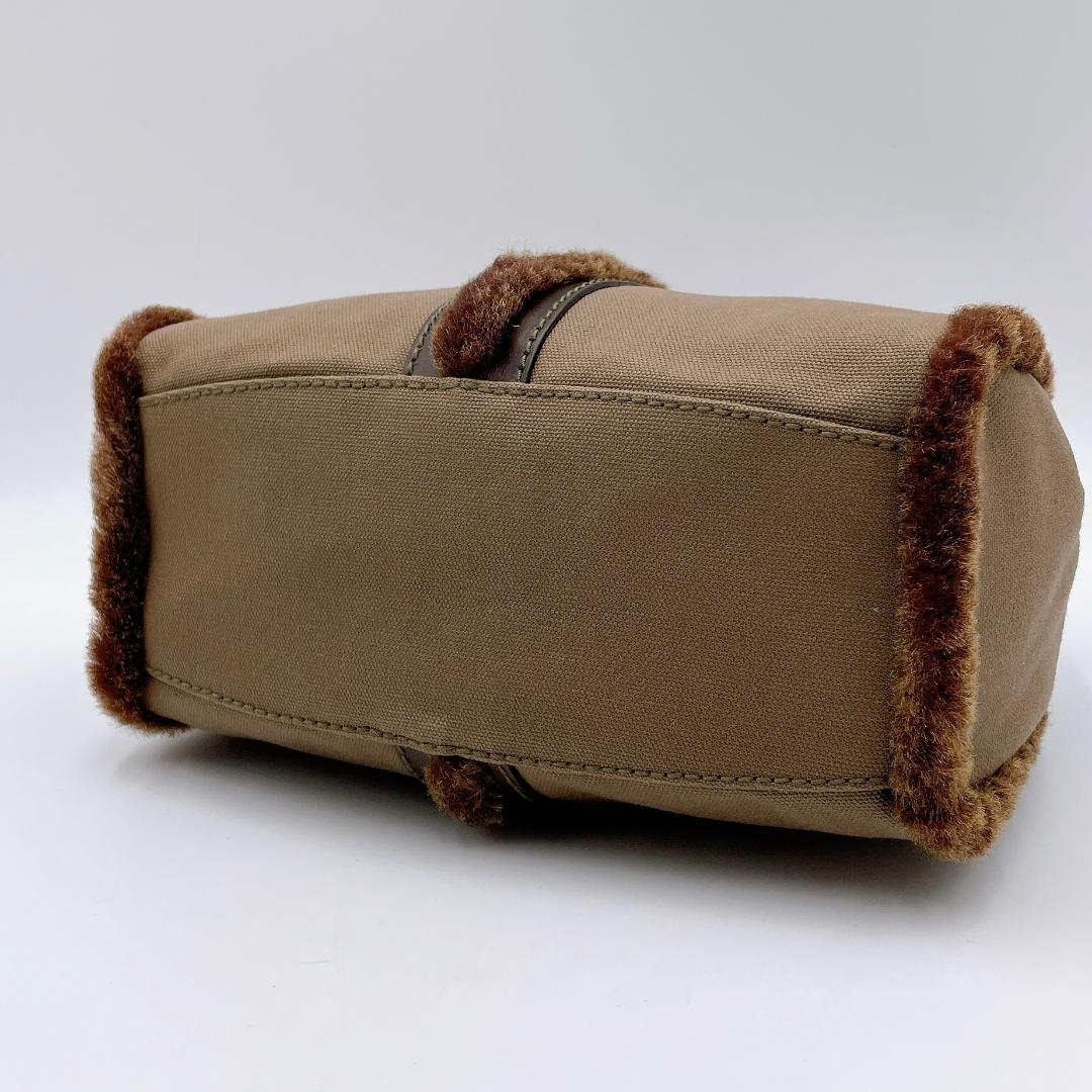HUNTING WORLD ファー ハンド トートバッグ キャンバス h55 — image 4
