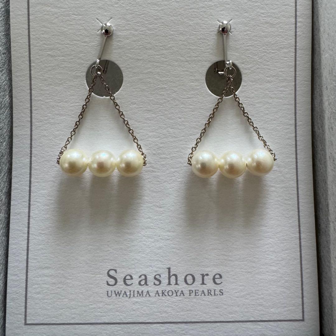 Seashore 宇和島あこや真珠 3連パール イヤリング — image 2
