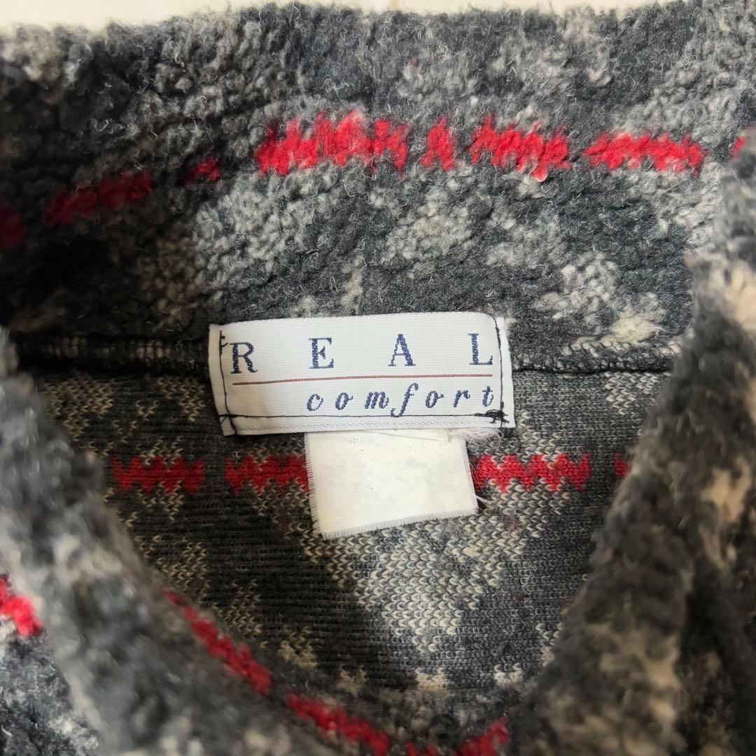 【希少デザイン】REAL comfort ノルディック柄 ハイネックセーター — image 3
