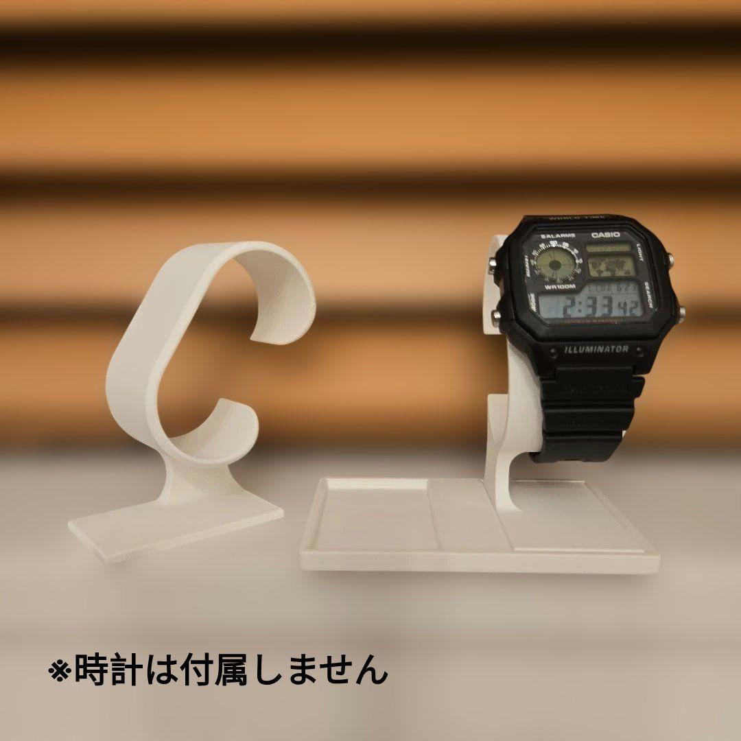 【白い】プラスチック製時計スタンド 2個 — image 3