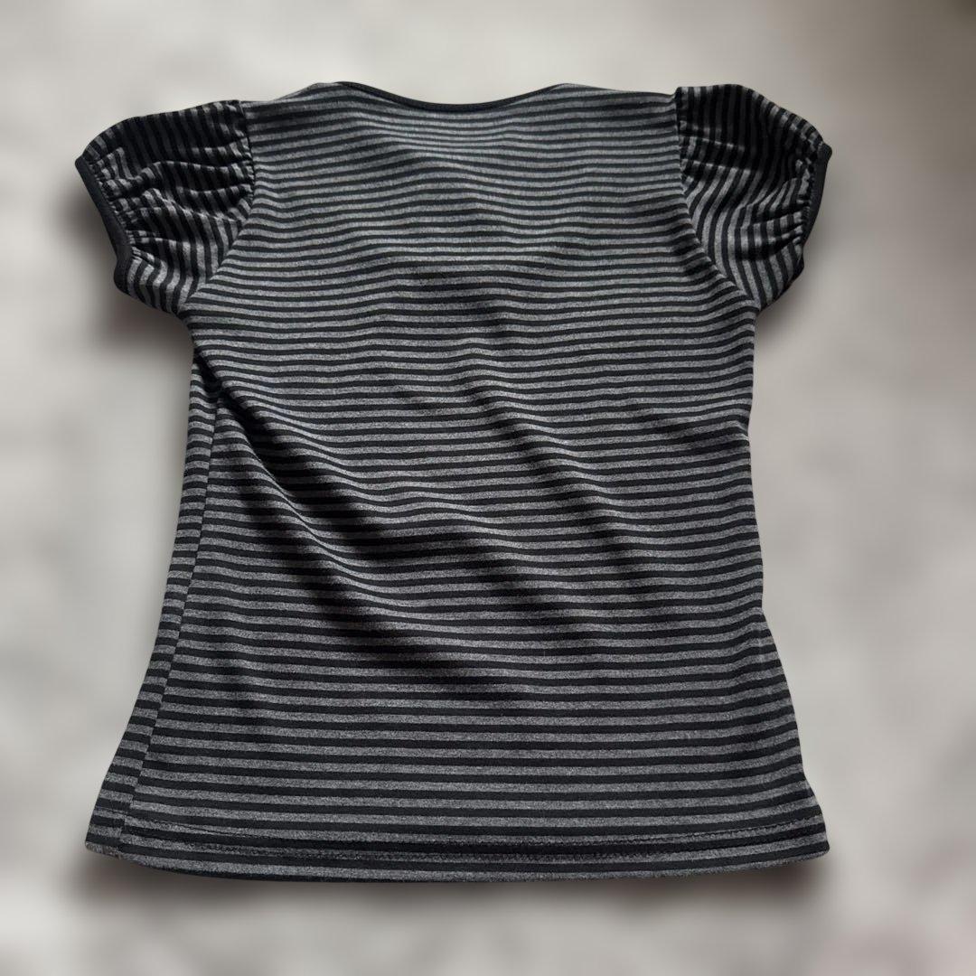 SONA ⭐︎新品⭐︎　ボーダー 半袖 Tシャツ パフスリーブ リボン付き — image 3