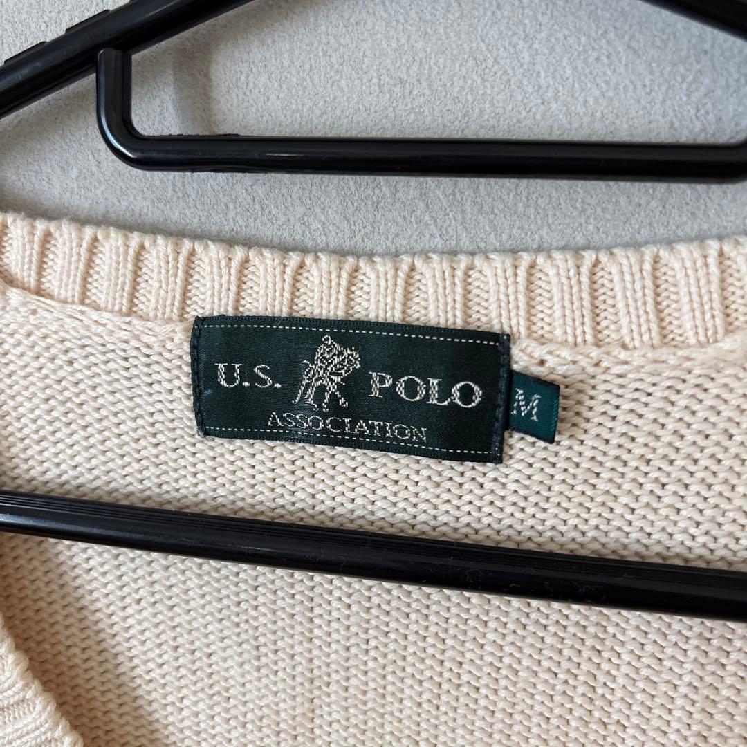 U.S.POLO アイボリー　コットン　ニット　ベスト　カーディガン — image 2