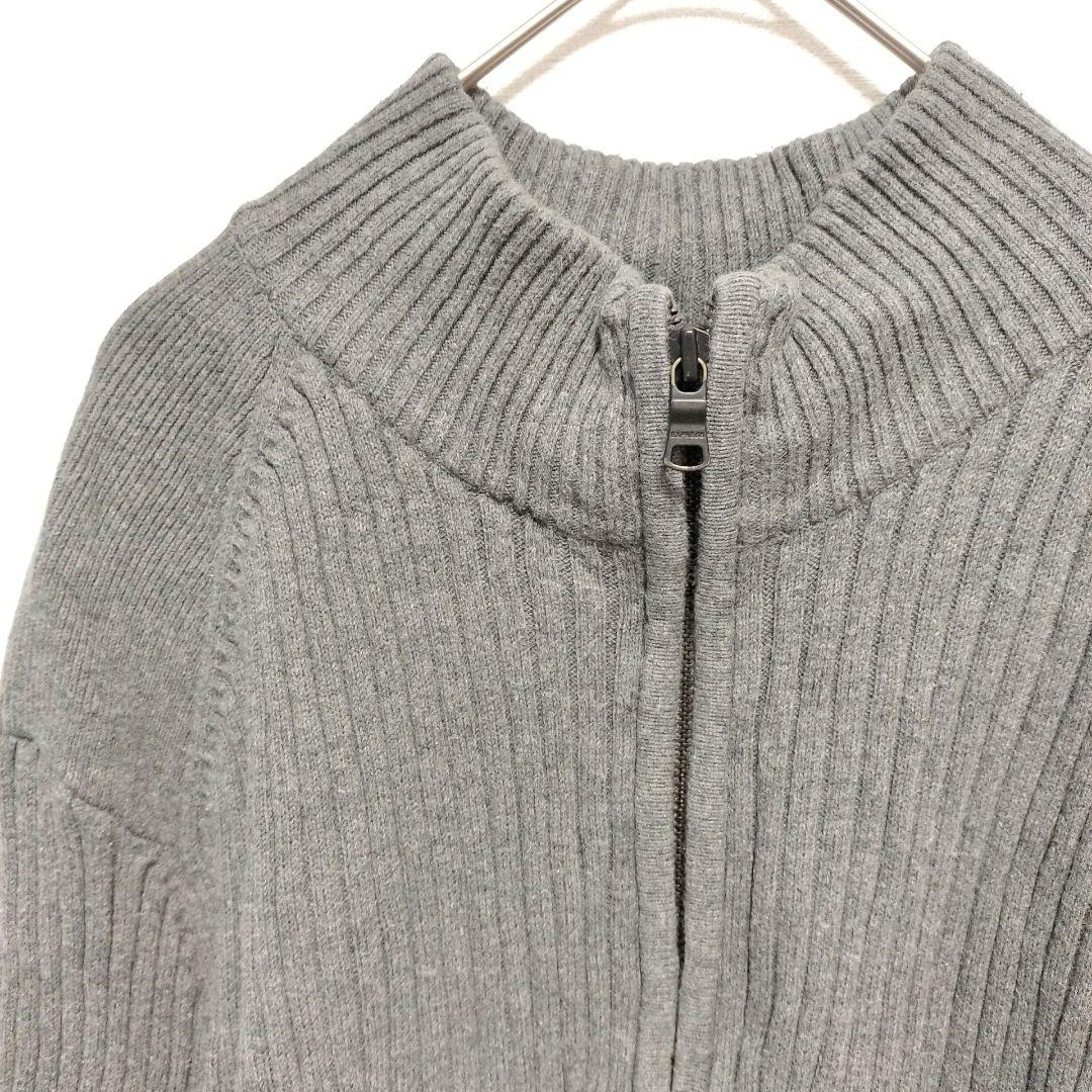 エクスプレス ハーフジップ リブ ハイネック ジップ袖 XL グレー 綿 — image 4