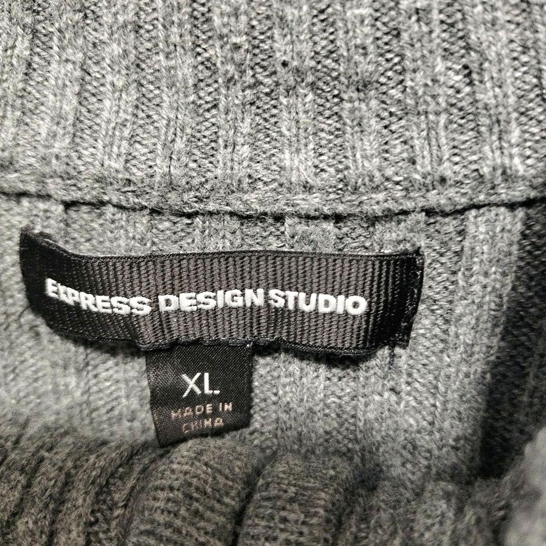 エクスプレス ハーフジップ リブ ハイネック ジップ袖 XL グレー 綿 — image 5
