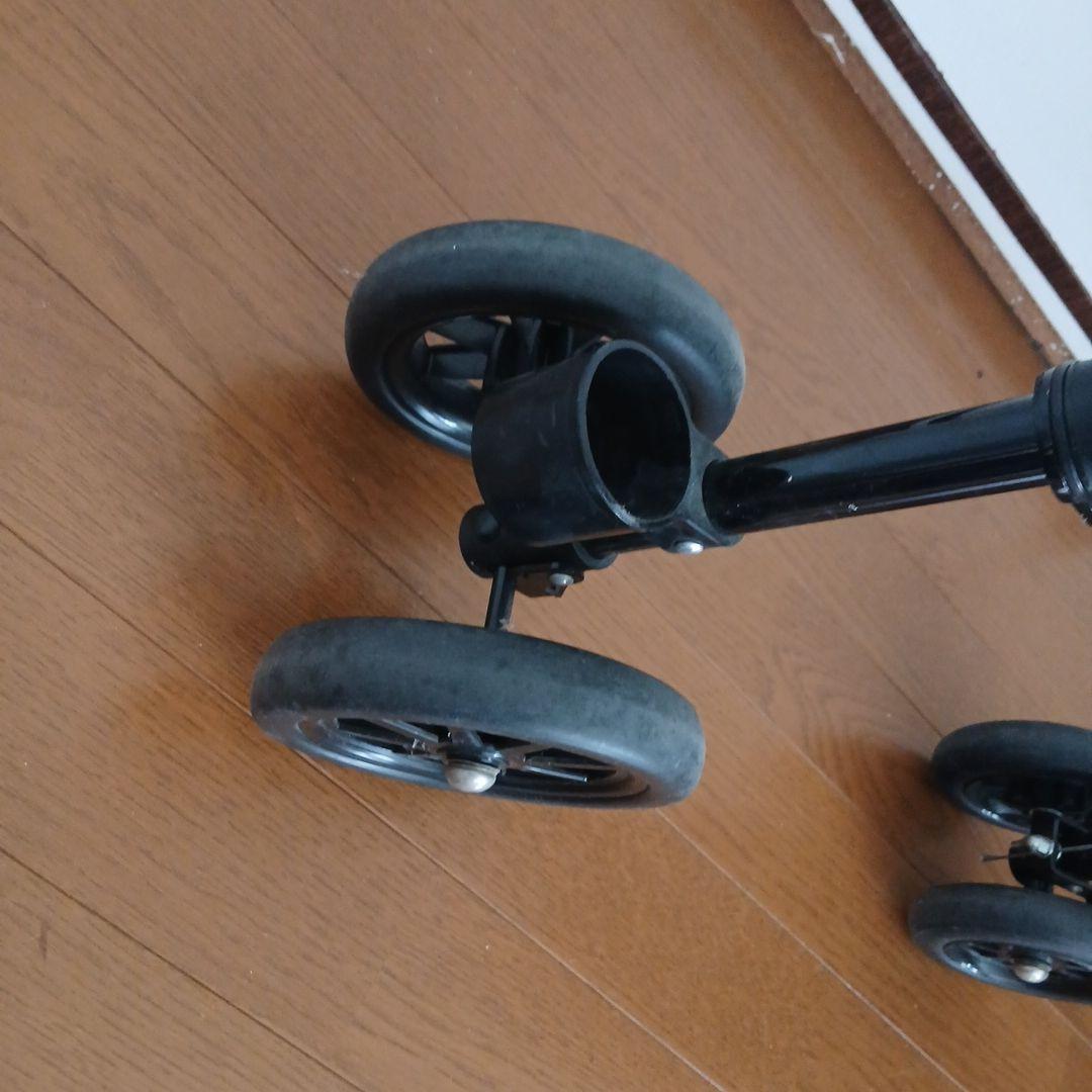 フジホーム ハンドレールステッキ ブラック車輪付きステッキ — image 3