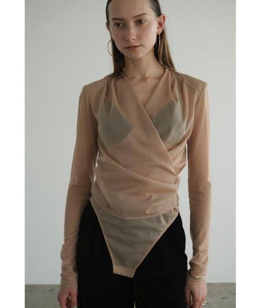 クラネ CLANE SHEER DRAPE BODYSUITS — image 2