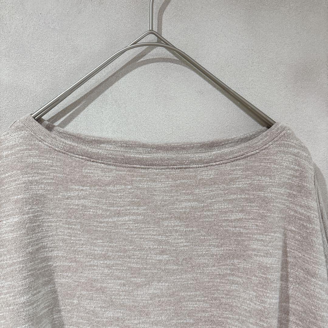 554 UNIQLO ユニクロ　ストレッチスラブボートネックT長袖　S ベージュ — image 5