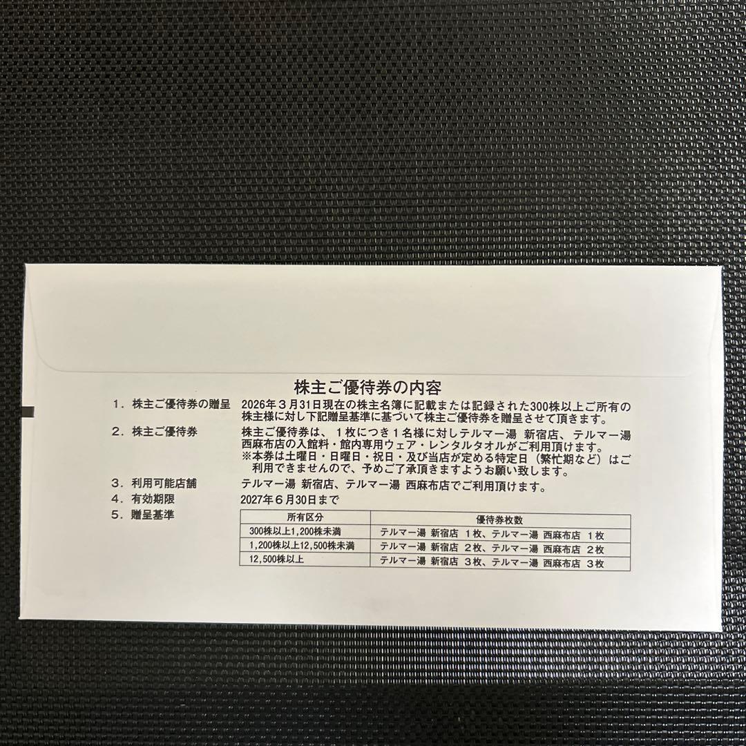 テルマー湯 株主ご優待券 2枚 — image 2