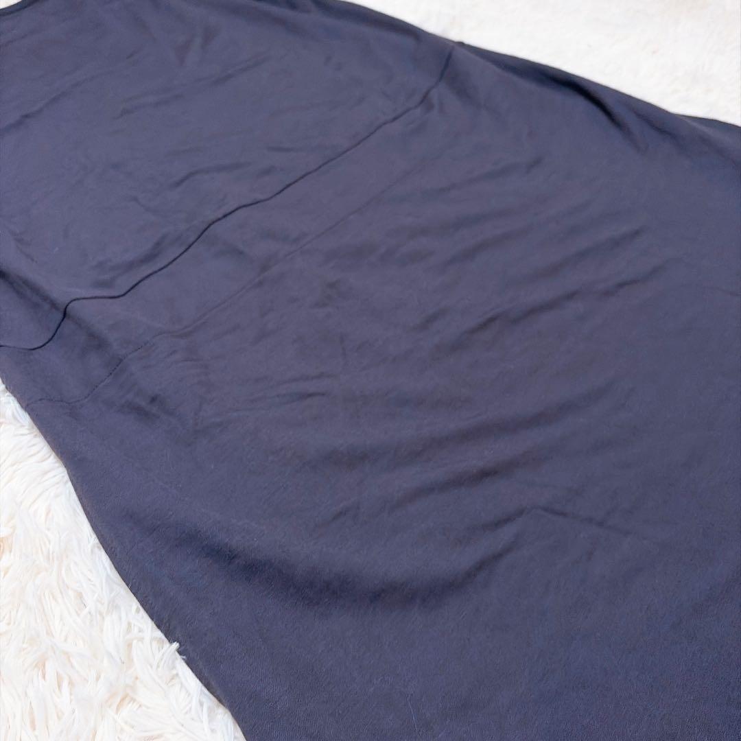 ノースリーブワンピース　カットソー　シンプル　ネイビー　ロングワンピース — image 4