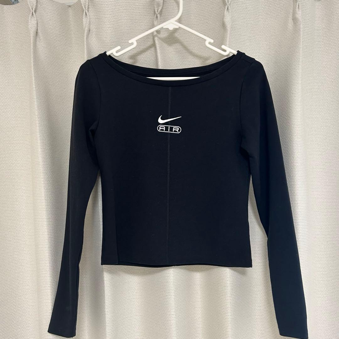NIKE AIR クロップド丈 長袖T ブラック — image 2
