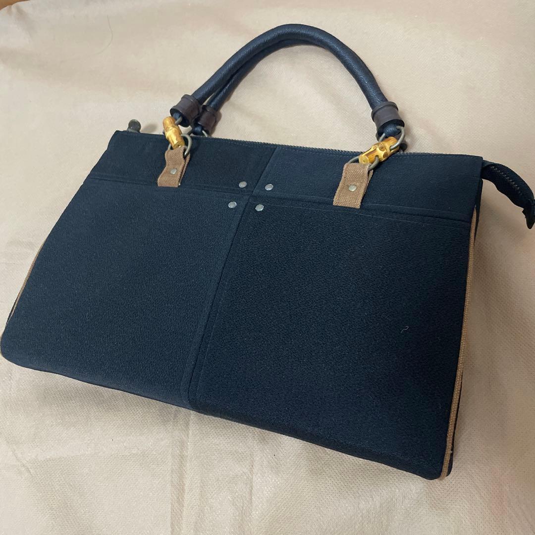 【未使用】HOKYO JAPAN 帆布 ハンドバッグ ブラック 黒 — image 2