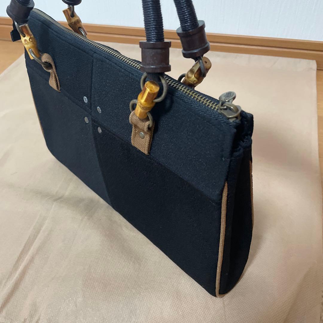 【未使用】HOKYO JAPAN 帆布 ハンドバッグ ブラック 黒 — image 3