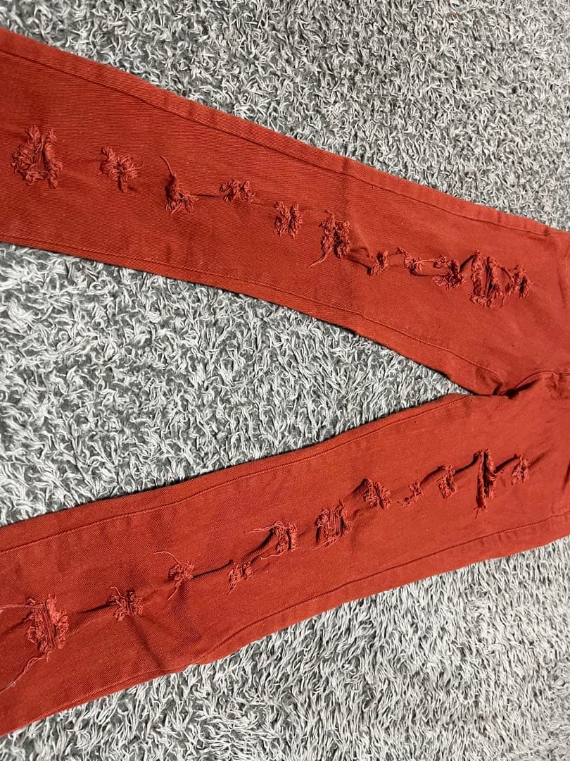 オレンジ ダメージ加工 スキニーパンツ — image 4
